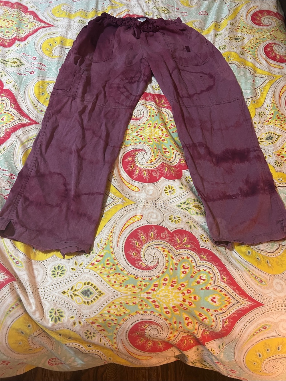 Women’s Boot Cut Tie-Dye Pants in Plum